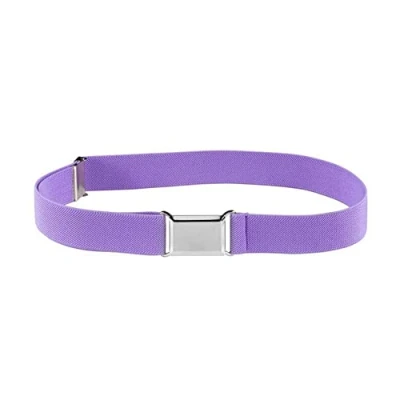 Image of WannGe Kids Buckle Belt Kid Adjustable Elastic Boy Stretch for Children Boys Girls Lavender