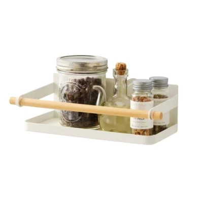 Image of Yamazaki Storage Caddy Home Magnetic Steel + Wood Spice Rack, One Size, White