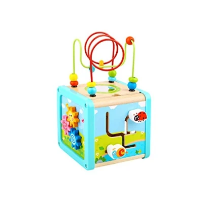 Image of Tooky Toy 921 TL088 EA Wooden Play Cube, Blue (Bright Blue)