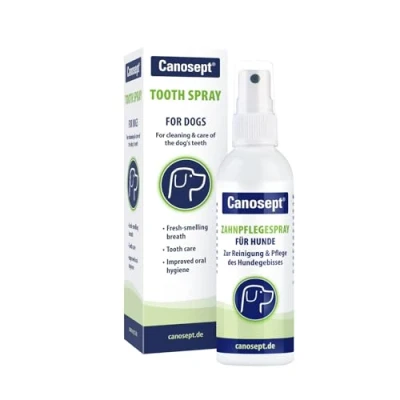 Image of Canosept dental care spray for dogs 100ml Dog breath freshener mouthwash plaque remover teeth cleaning products and oral hygiene