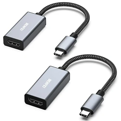 Image of BENFEI 2 Pack USB C to HDMI Adapter, Type Adapter [Thunderbolt 3/4 Compatible] with iPhone 15 Pro/Max, MacBook Pro/Air 2023, iPad Pro, iMac, S23, XPS 17, Surface Book 3 and More