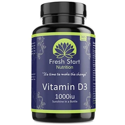 Image of Vitamin D3 1000iu Tablets 365 (1 Year Supply) Vegetarian D Supplement Tiny Easy to Swallow Pills VIT as Cholecalciferol Fresh Start Nutrition