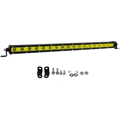 Image of Willpower 20 Inch 90W Single Row LED Light Bar Yellow Amber Spot Combo Beam Offroad Lights 12V 24V Fog Work Lamps Driving for Truck Tractor 4x4 ATV UTV SUV Boat Marine