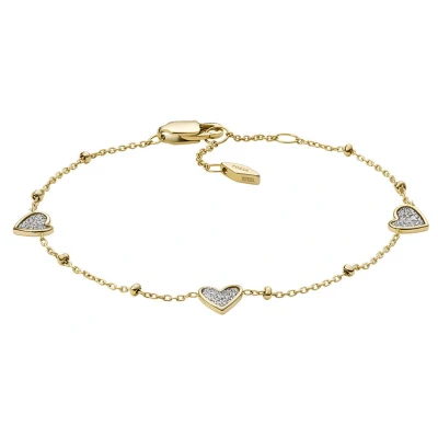 Image of Fossil Bracelet for Women Sutton, L: 165mm + 25mm W: 6mm Gold Stainless Steel Bracelet, JF03940710