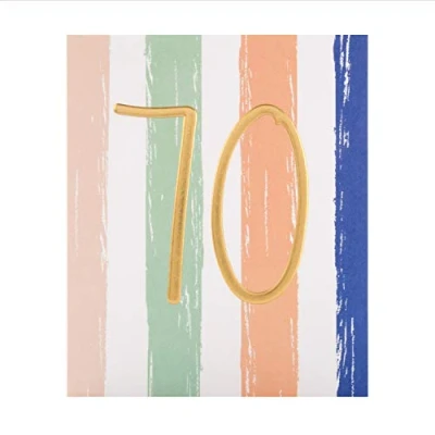 Image of 70TH Birthday Card from The Hallmark Studio Embossed Gold Foil Number Design