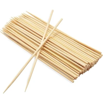 Image of 150pc Bamboo Kebab Skewers, 30cm Biodegradable Wooden 11.8&quot; BBQ Sticks for Meat, Vegetables, Fruit, Sweets, Candy Floss and Platters (150)