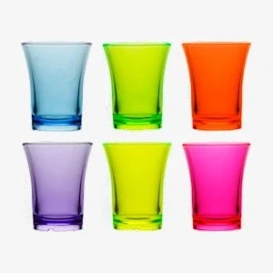 Image of Box x 24 Reusable Plastic Shot Glasses 25ml Polystyrene CE Stamped to Rim