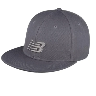 Image of New Balance Unisex 6 Panel Flat Brim, Men&#039;s &amp; Women&#039;s Hats, One Size, Graphite