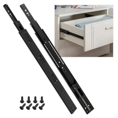Image of SHUHANG Soft Close Drawer Runners Cabinet Slides Heavy Duty 45 kg Load Capacity Full Extension with Ball Bearing 300 350 400 450 500 550 600 mm, Side Mount 1 Pair