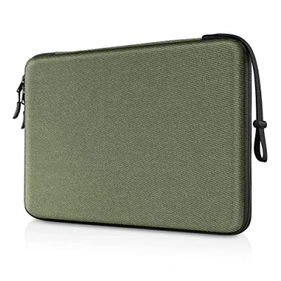 Image of FINPAC 13 inch Hard Laptop Sleeve Compatible for 13.3’’ MacBook Air/ Pro, Shockproof Computer Carrying Case Dell Inspiron 13/XPS 13, Surface Laptop, HP, Acer, Samsung (Olive)