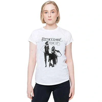 Image of Fleetwood Mac T Shirt Rumours Band Logo Official Womens Skinny Fit White XS