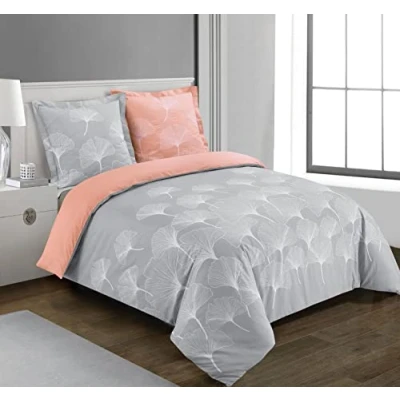 Image of VISION Parure Housse de Couette Ginko Grey 240 x 220 cm Avec 2 taies Assorties 65 100% Cotton