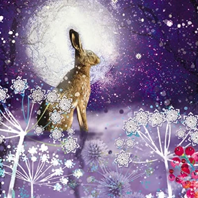 Image of the Great British Card Company Paper House Pack of 6 Charity Christmas Cards &#039;&#039;Hare&#039;&#039; Same Design, Multi, 146 x 8mm
