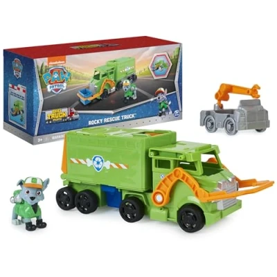 Image of Paw Patrol Transformable Rocky Car Big Truck with 1 Figure and Mini Rescue 6065318 Toys Children 3 Years +