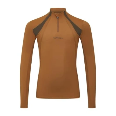 Image of LeMieux Young Rider Mia Mesh Childrens Base Layer Ginger 9 10 Years