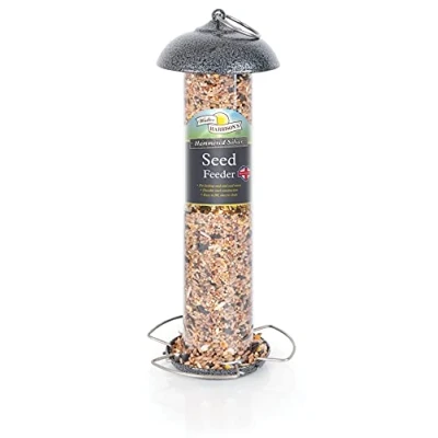 Image of Walter Harrison&#039;s Hammered Silver Wild Bird Hanging Seed Feeder 30 cm