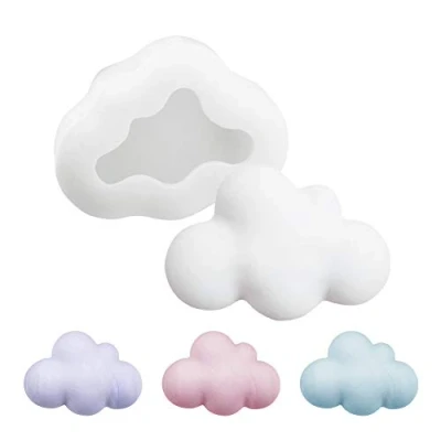 Image of WANDIC Silicone Mold, 1 Pc 3D Cloud Mould Handmade Candle Making Supplies Soft Mold for DIY Candles, Soap, Decoration Pendants