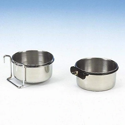 Image of Nobby Stainless Steel Bird Bowl with Screw Holder, 0.15 Litre