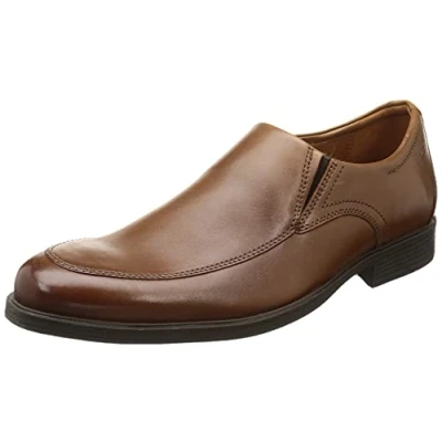 Image of Clarks Men&#039;s Whiddon Step Loafer, Dark Tan Lea,7 UK