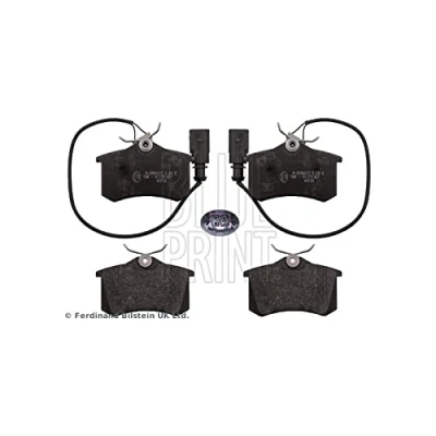 Image of 8D0698451, 8D0698451A, 8D0698451B, 8D0698451BS1 Brake pad set BLUE PRINT ADV184229 Rear Axle incl. wear warning contact AUDI: A4 B5 Avant