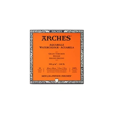 Image of ARCHES Aquarelle 100% Thick 300g Gluing Pad 4L 31x41 20 Sheets Natural White, Cotton,Paper