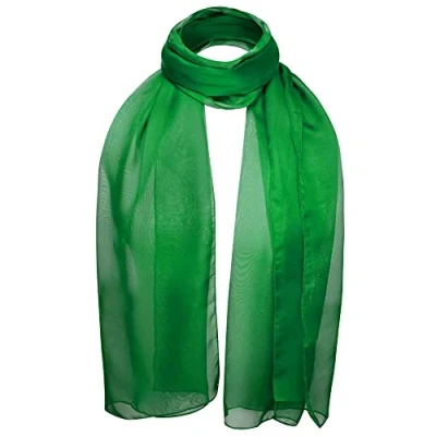 Image of Basic Sense Plain Chiffon Soft Sheer Scarf, Green