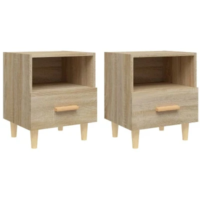 Image of vidaXL Bedside Cabinets 2 pcs Sonoma Oak 40x35x47 cm