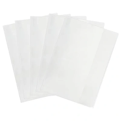 Image of EXERZ A4 Exercise Book Cover 5pk Clear Water Resistant Slip On Protective Jackets for Notebook, PVC Sleeve (A4 x 5)