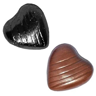 Image of Black Foil Heart Chocolates (Box of 200) (XCGL095 BLACK)