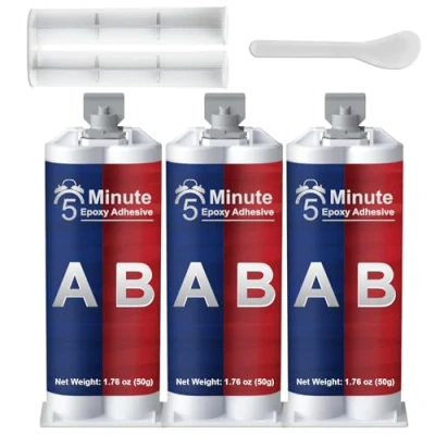 Image of LAMXIN 5 Minutes Epoxy Glue 5.29oz, Tough Durable Heat Resistant Resin Glue, Quick Cure Clear 2 Part for Metal, Wood, Tile, Most Plastics &amp; More
