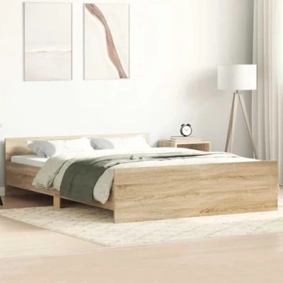 Image of vidaXL Bed Frame without Mattress Sonoma Oak 120x200 cm