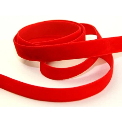 Image of Berisfords 16mm Velvet Ribbon Mini roll 9629 Red per 5 metre