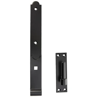 Image of Merriway BH07586 (2 Pcs) Black Gate Hinges Heavy Duty Hook and Band Flat 300mm Pack of 2 Pieces