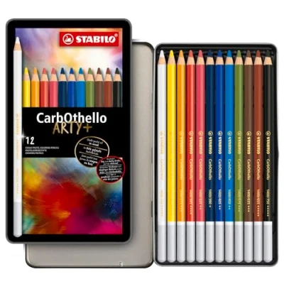 Image of Chalk Pastel Pencil STABILO CarbOthello ARTY+ Tin of 12 Assorted Colours