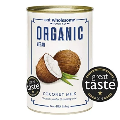 Image of Eat Wholesome Organic Coconut Milk, 400 ml (Pack of 4) For Cooking &amp; Baking, Vegan, 100% Natural
