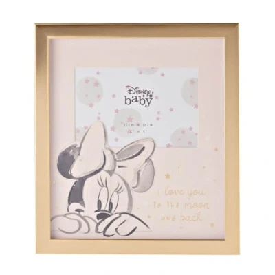 Image of Disney Baby Gold Foiled Photo Frame Minnie Mouse 6&quot; x 4&quot;