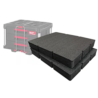 Image of Shadow Foam Easy Peel Inserts For Milwaukee Packout Drawer Tool Box [Black 50mm Twin Pack] Cut and Organisation, Kaizen, 5s, Storage &amp; Boxes