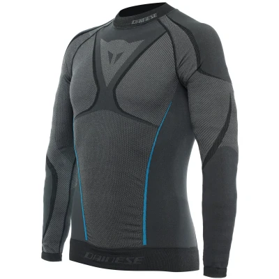 Image of Dainese Men&#039;s Dry LS Base Layer Top, Black/Blue, M