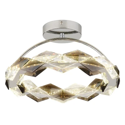 Image of Karilion Integrated LED Semi Flush Ceiling Light Chrome 4000K