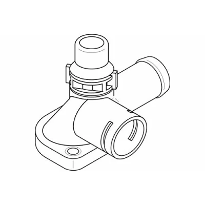 Image of 050121132B, 050121133D Coolant Flange TOPRAN 108 195 Plastic transmission sided, Cylinder Head with seal ring