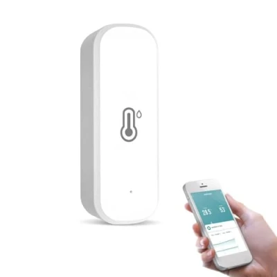 Image of DRYFAL Wifi Tuya Smart Temperature and Humidity Sensor, Hygrometer Thermometer for Alert, No Hub Required, Compatible with Alexa Google Home, Baby, Garages, Intelligent Linkage