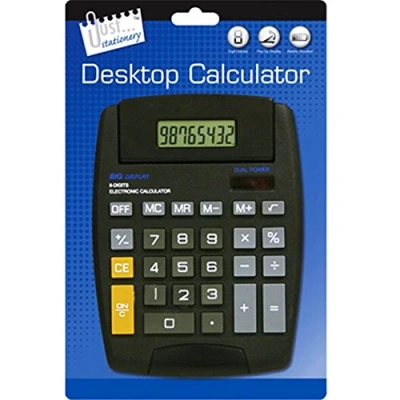 Image of Just Stationery 144x190mm Pop Up Display Desk Calculator