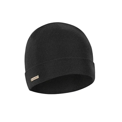 Image of Helikon Tex Winter Merino Beanie Hat, Unisex Adult, Black, One Size