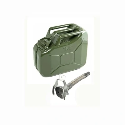 Image of ASC 10L Green Jerry Can with Flexi Spout Made of Metal for Fuel, Petrol, Diesel Heavy Duty Tripple Handle and Locking Seal 10 Litre, Army