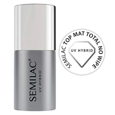 Image of Semilac Matt Top Coat No Wipe Nail Polish UV LED Soak Off Gel for Colour Protection Easy to Apply, Crack Resistant &amp; Quick Drying 7ml