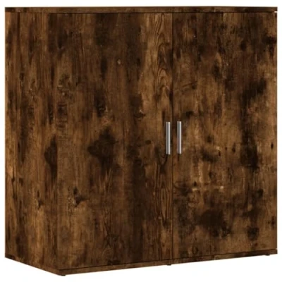 Image of vidaXL Smoked Oak Engineered Wood Sideboard Modern Storage Cupboard/Highboard for Living Room/Bedroom Easy to Clean, Spacious Organizer