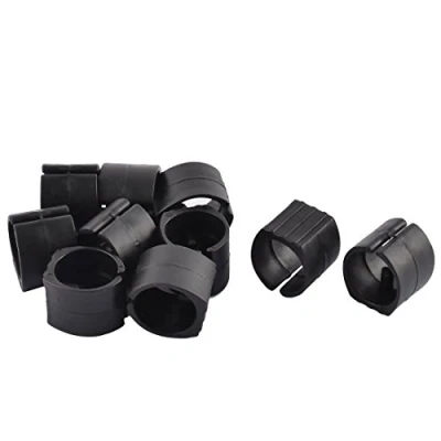 Image of sourcingmap U Shaped Non Slip Chair Pipe Foot Clamp Pads Floor Glides Caps 20mm Dia 10pcs Black