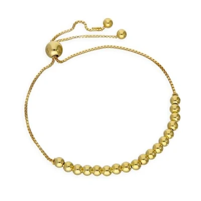 Image of jewellerybox Gold Dipped Sterling Silver Adjustable Bead Bracelet