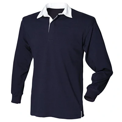 Image of Front Row Long Sleeve Original Rugby Shirt Colour:Navy Size:3XL