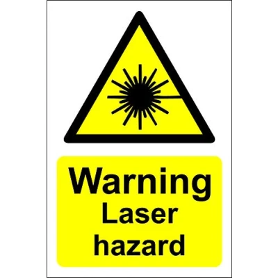 Image of Warning Laser hazard safety sign Self adhesive sticker 200mm x 150mm